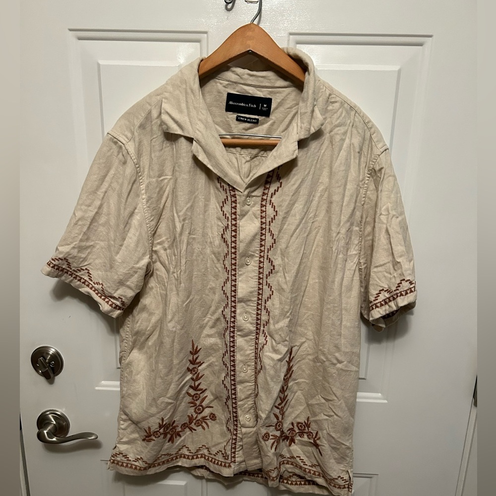 Men’s Abercrombie and Fitch Linen Blend short sleeve button down